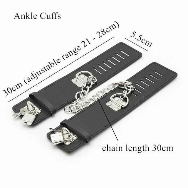 House Of Dasein Locking Wrist Ankle Cuffs Bondage Fetish Restraints - Black - Ankle Cuffs V1257-15344951459906