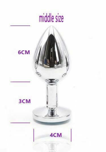 House Of Dasein Crystal Jewel Stainless Steel Anal Plugs Small Medium Large - Medium V1257-15369016836162