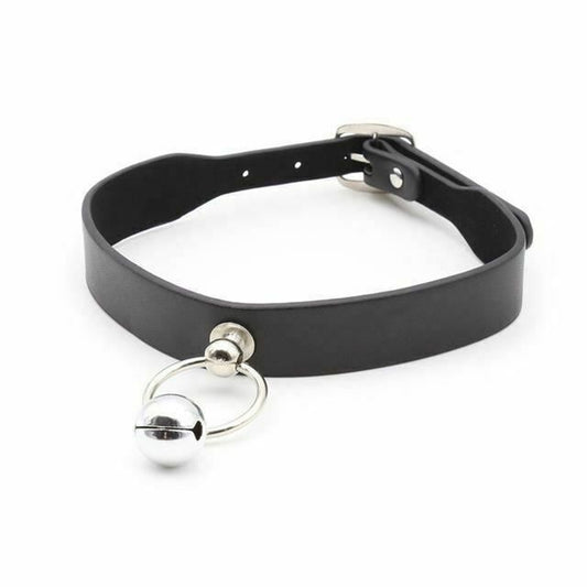 House Of Dasein Bdsm Collar Bell Choker Necklace Kitten Submissive Slave Play Bondage - Black With Silver Bell V1257-15603246792770