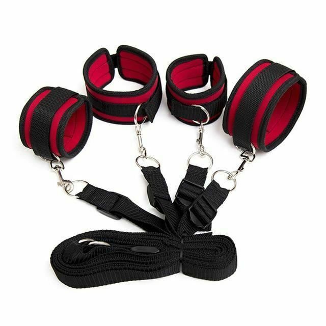 House Of Dasein Bondage Starter Kit 10 Pieces Gag Flogger Restraints Blindfold Cuffs Collar - Black - Bed V1257-15604120322114