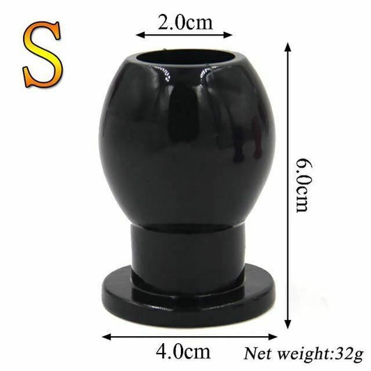 House Of Dasein Hollow Anal Plug Silicone Bdsm Enema Speculum Kink Fetish - Black - Small V1257-15995636154434