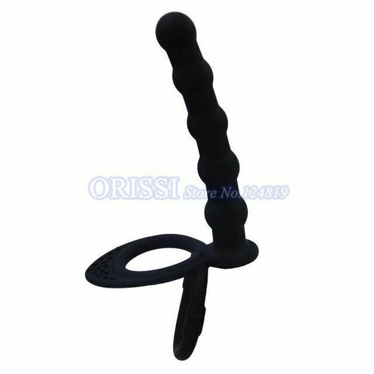 House Of Dasein Anal Vibrator Cock Ring Testicle Male Prostate Massager - Black - Model D V1257-16063316426818