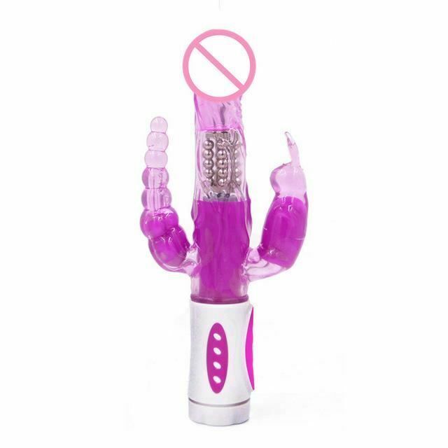 House Of Dasein Triple Pleasure Rabbit Vibrator Bdsm Spot Clitoris Stimulator Anal Plug - Purple - 2 X Medium V1257-16225285963842
