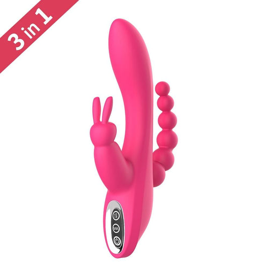 House Of Dasein Triple Penetration Rabbit Vibrator G Spot Anal Clitoral Stimulation Bdsm - Rose V1257-16225486667842