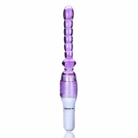 House Of Dasein Silicone Jelly Anal Beads Vibrator Butt Plug Bdsm Flexible Waterproof - Purple V1257-16225654571074