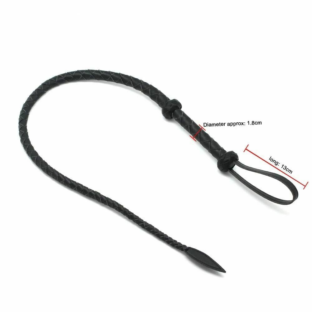 House Of Dasein Black Microfiber Leather Braided Whip Spanking Play Bdsm Impact Toy Fetish - Loop V1257-16461550157890