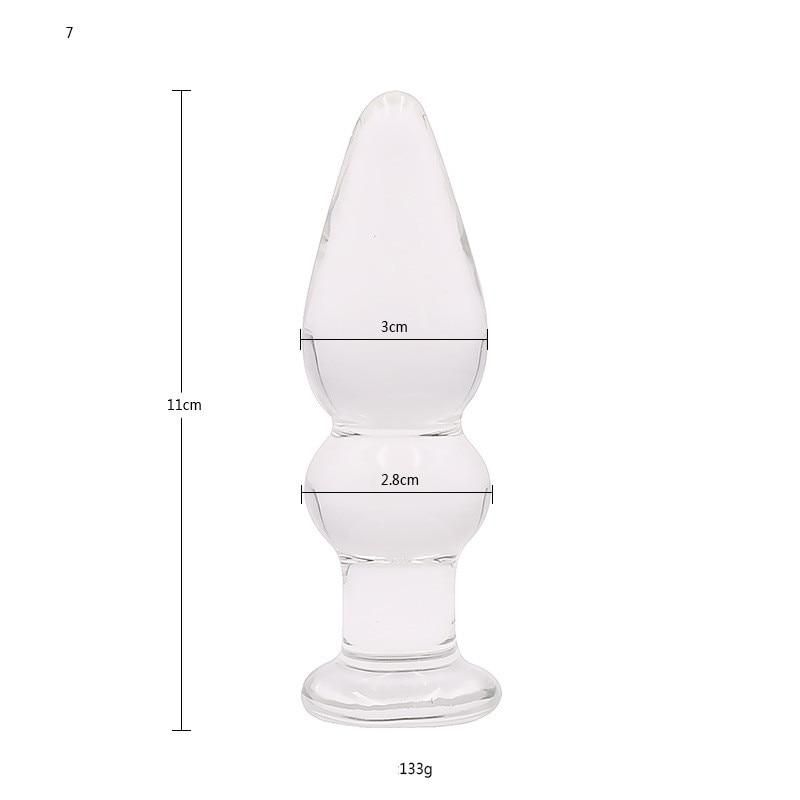 House Of Dasein Glass Butt Plug Beads Different Sizes / Shapes Anal Stimulation Play - 11Cm X 3Cm V1257-16482337161282