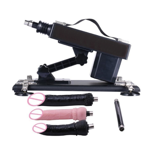 House Of Dasein A2 Automatic Sex Machine 26Cm Inch 3 Huge Realistic Dildos Attachments - Black V1257-16559745368130