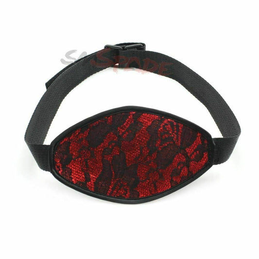 House Of Dasein Red Black Lace Mask Silicone Ball Gag Mouth Bondage Restraints Kink Bdsm Fetish - Red V1257-16581278564418