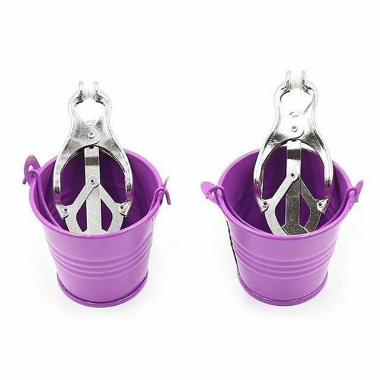 House Of Dasein Bucket Weight Nipple Clamps Genital Torture Breast Play Bondage - Purple V1257-16584239022146