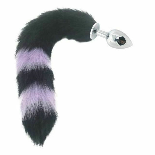 House Of Dasein Black Fox Tail Anal Butt Plug Faux Fur Stainless Steel Cosplay Bdsm Pet Play - Black - Big 112 V1257-30366013915274