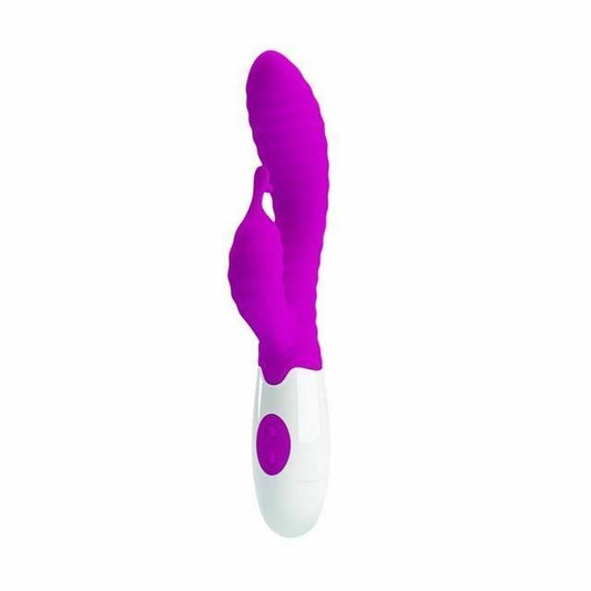 House Of Dasein Pretty Love Silicone Rabbit Vibrator Double Clitoris G Spot Stimulation Women - Purple V1257-30370929606794