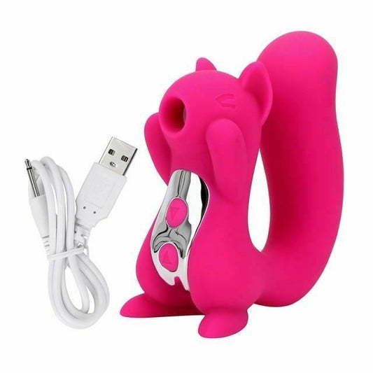 House Of Dasein Novelty Squirrel Vibrator Sucking Vibrating Clitoris Suction Nipple Play Women - Rose Red V1257-30547165020298