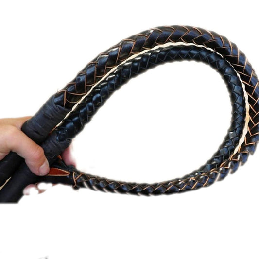 House Of Dasein Handmade Braided Leather Whip Spanking Impact Play Bondage Bdsm - Black - 80Cm V1257-30578730369162
