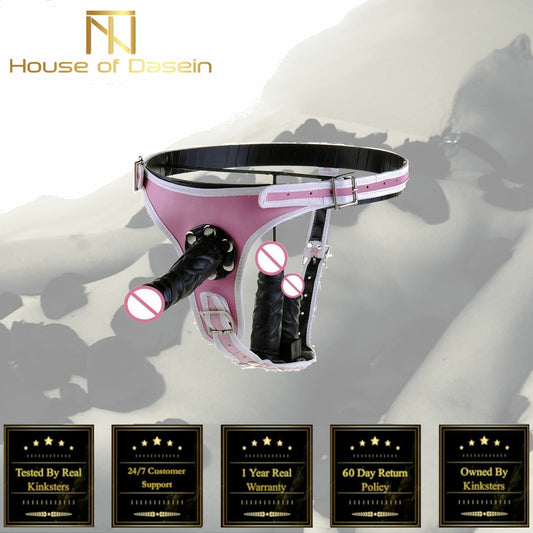 House Of Dasein Pegging Kit Pink Panties Black Realistic Dildos Strapon Harness - Black V1257-31196474998922