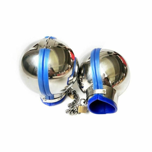 House Of Dasein 3Pcs Stainless Steel Bondage Hood Ball Cuffs Sensory Deprivation Restraints Bdsm - Pink - Female