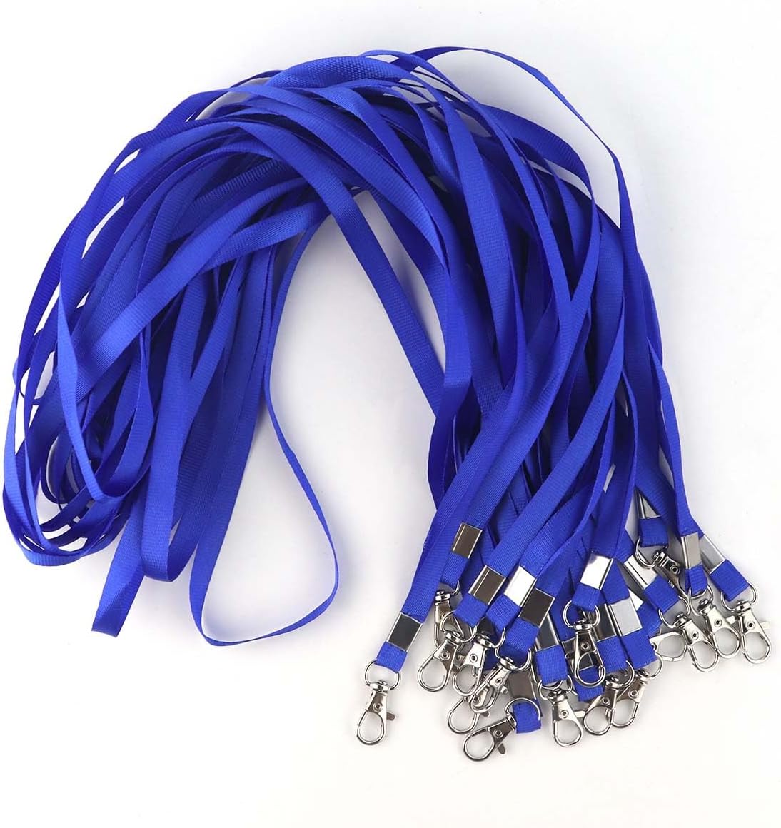 Premium Bulk Navy Blue Lanyards - 17.38 Inch Flat with Clip Swivel Hook Detachable Buckle (20 Pack) V1258-DP02-A-1014