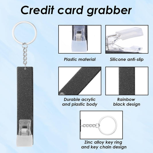 2 PCS Credit Card Grabber for Long Nails, Cute Credit Card Puller Long Nail Clip Keychain, Portable Acrylic V1258-DP02-A-1055