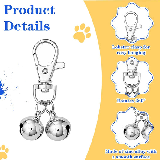 10 PCS Small Bell for Dog Collar Loud Bells for Cat Collars Mini Sliver Training Bells Cat Loud Bell Necklace V1258-DP02-A-1060