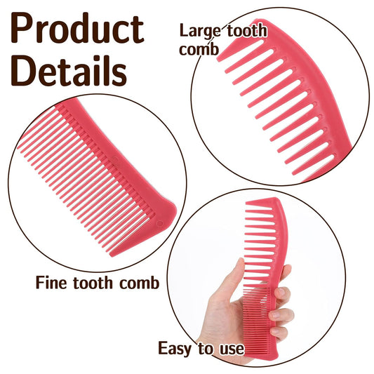 5 Pcs Comb Set Wide Tooth Combs for Hair Styling Detangling Double Sided Wide And Fine Tooth Comb All Purpose V1258-DP02-A-1076