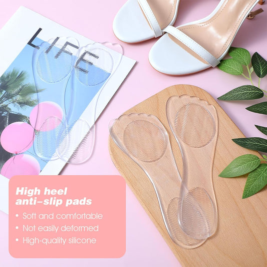 2 Pair Gel High Heel Inserts for Women, 3/4 Length Clear Shoe Inserts for Women, Comfort Pads Non-Skidding V1258-DP02-A-1077