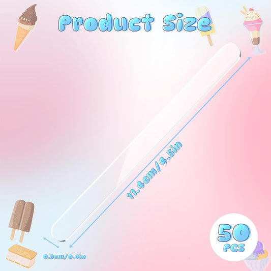 50 Pcs Acrylic Popsicle Sticks Reusable Cake Pop Mold Mirror Ice Pop Sticks Ice Cream Cakesicle Mold for Home V1258-DP02-A-1135