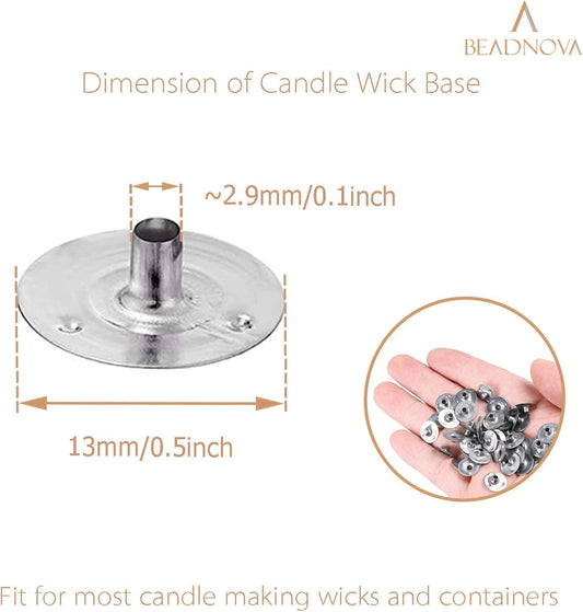 Candle Wick Base 100pcs Candle Wick Cilps Sustainer Tabs for DIY and Making (12.5mm/ 0.5inch) V1258-DP02-A-119