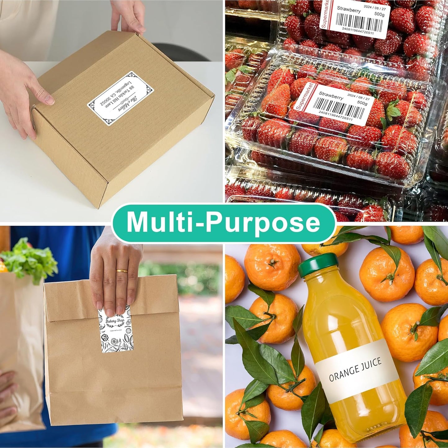 30 Sheets 10 per Page Label Papers, 2 x 4 in Shipping Address Mailing Labels, Printable White Sticker Labels V1258-DP02-A-1214