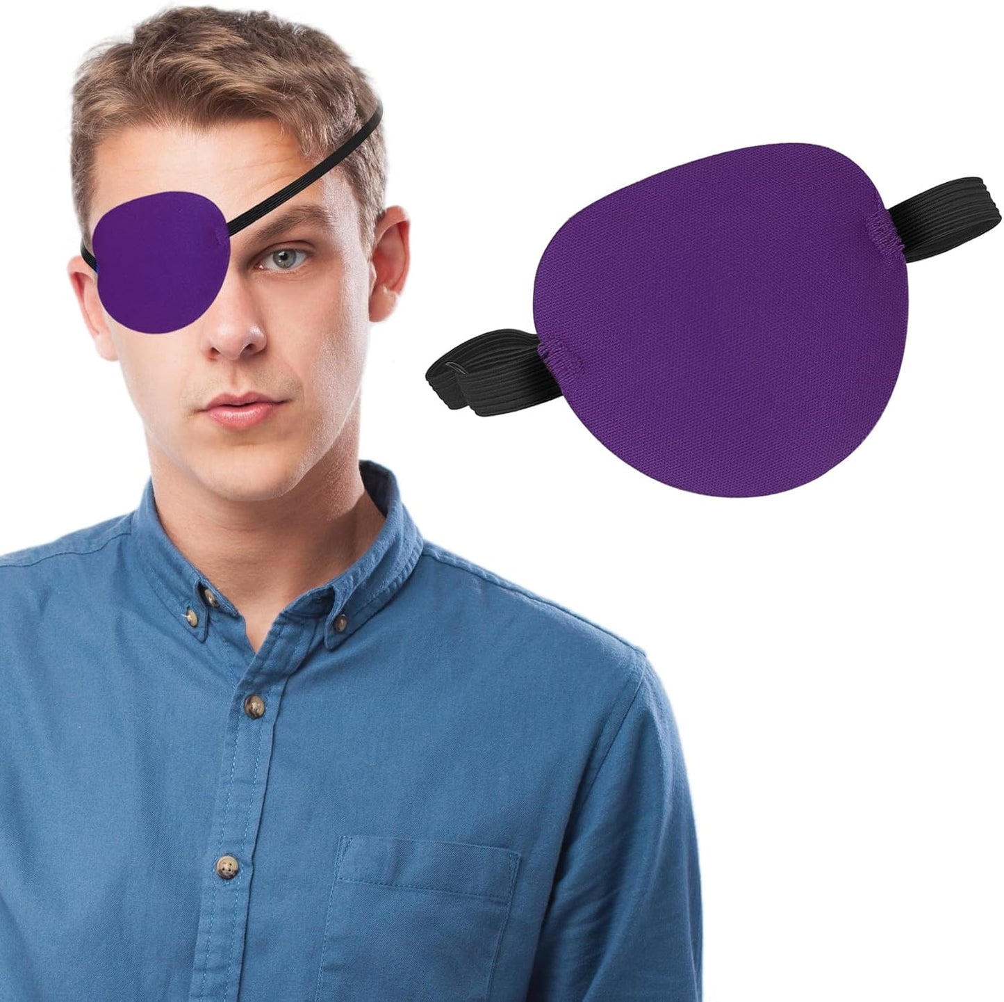2 Pcs Single Eye Patch, Adjustable Eye Patch for Amblyopia, Lazy Eye, Left or Right Eye, Comfortable Eye V1258-DP02-A-1363