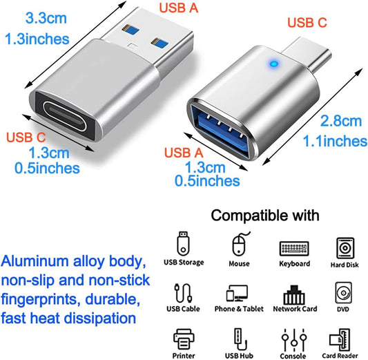 USB Hub 3.0, USB Splitter1 in 4 Out, USB Extender USB Adapter Multiple Port, 4Pcs USB to USBC-C Adapter, USB V1258-DP02-A-14
