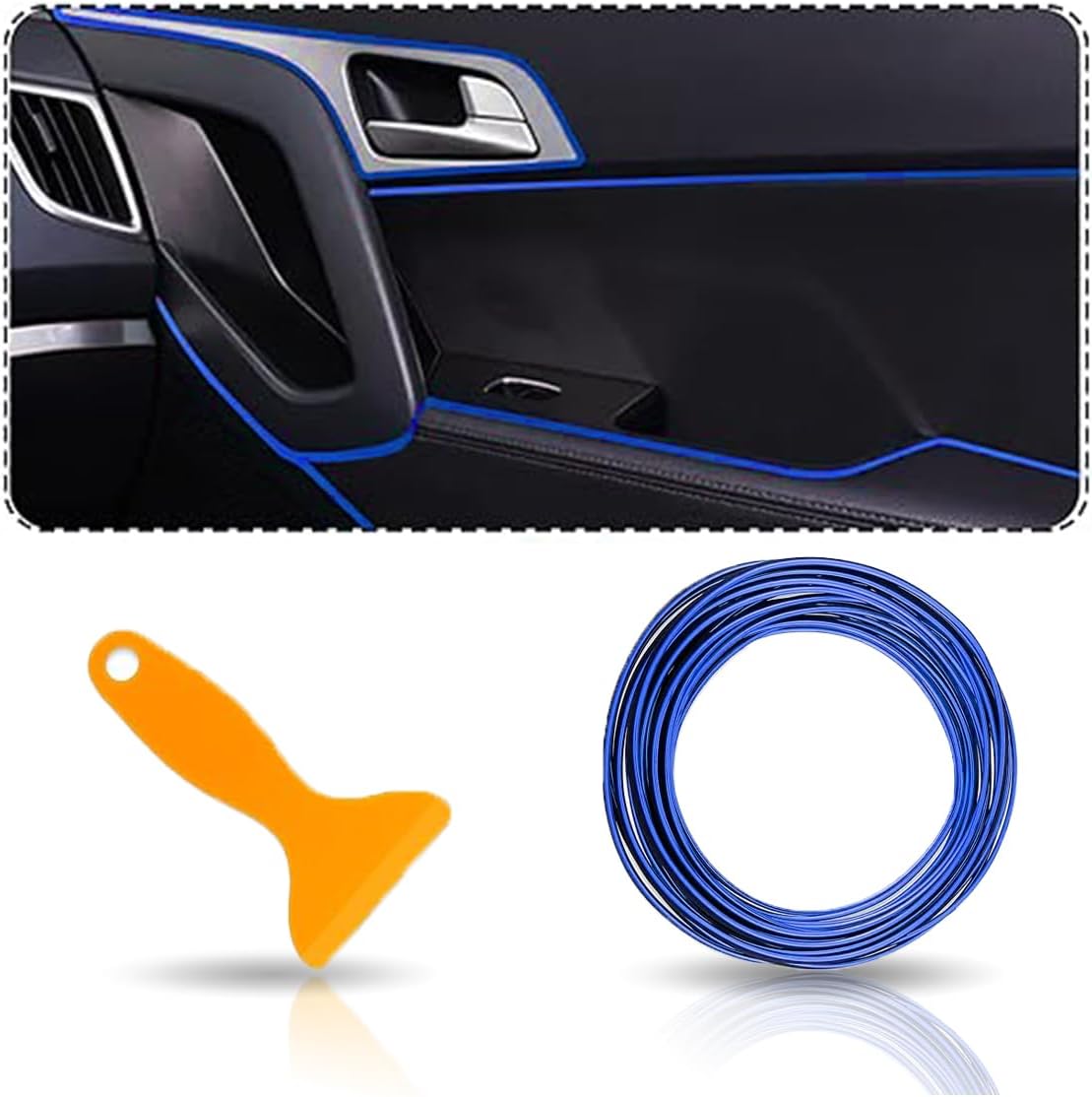 Car Interior Trim Strips, Universal 32.8ft/10m Decorative Styling Door Dashboard Vehicle Moulding Trim, DIY V1258-DP02-A-1417