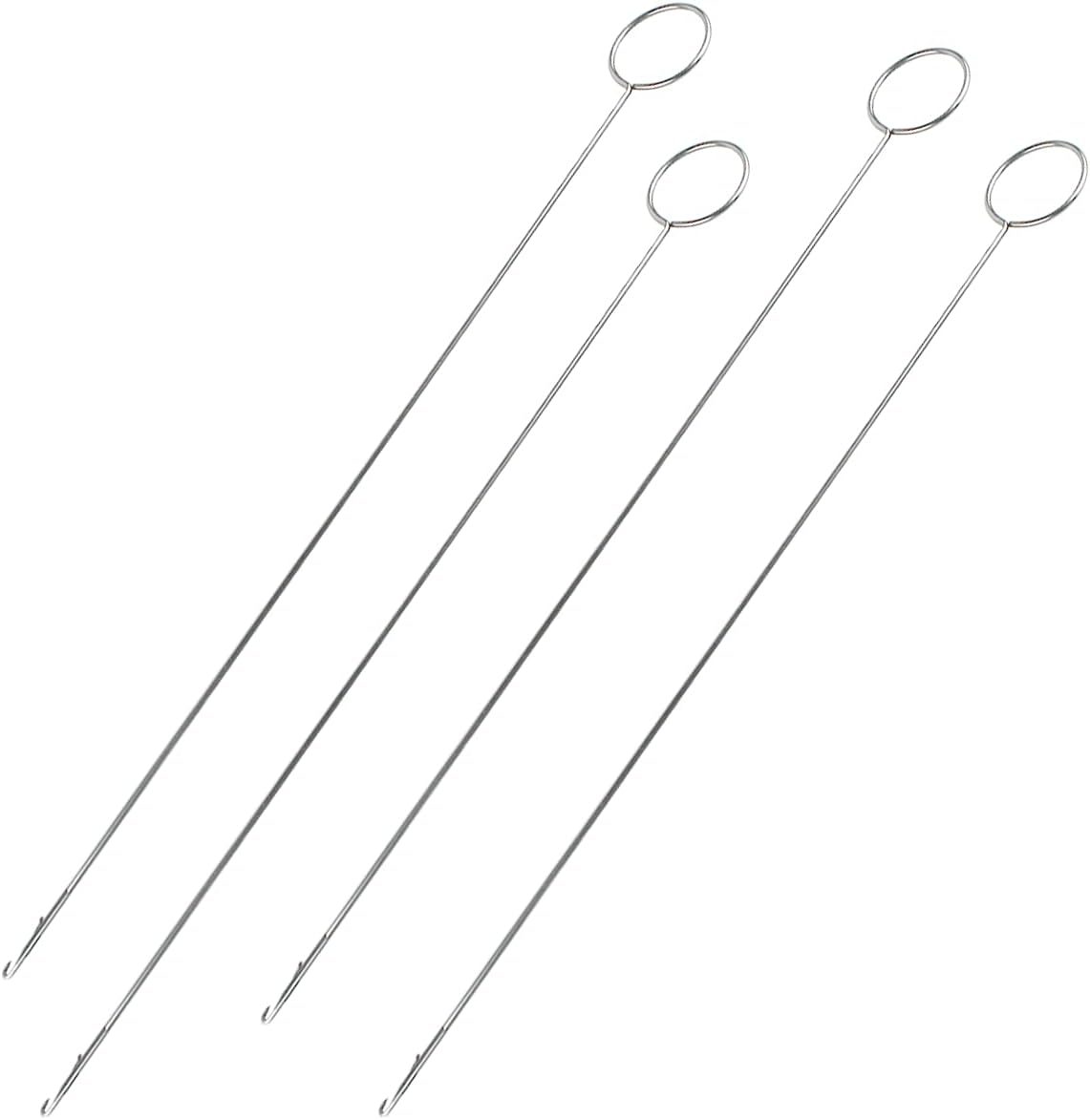 4 Pcs Sewing Loop Turner Hook, Needle Hook with Latch, Tongue Crochet Tool for Fabric Belts Strips Tube V1258-DP02-A-1495
