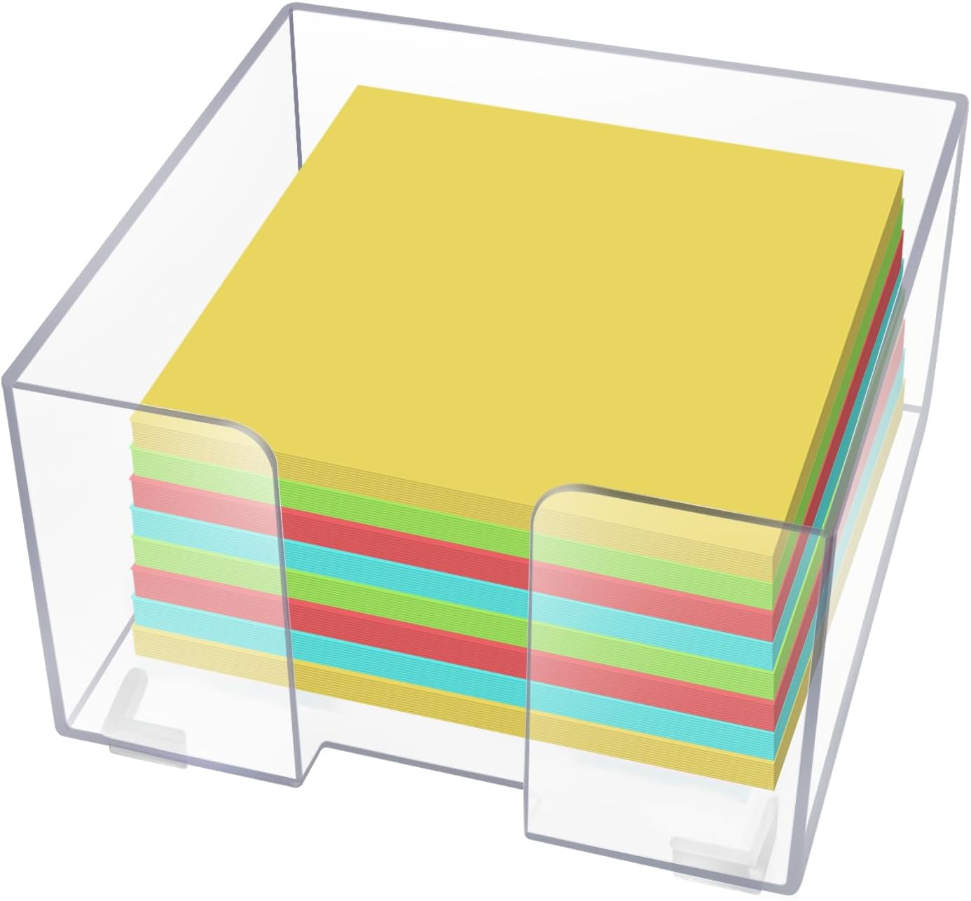 Acrylic Sticky Note Holder, Clear Acrylic Notepad Holder for 3" x 3" Sticky Note Storage, with 200 Sheets V1258-DP02-A-1606