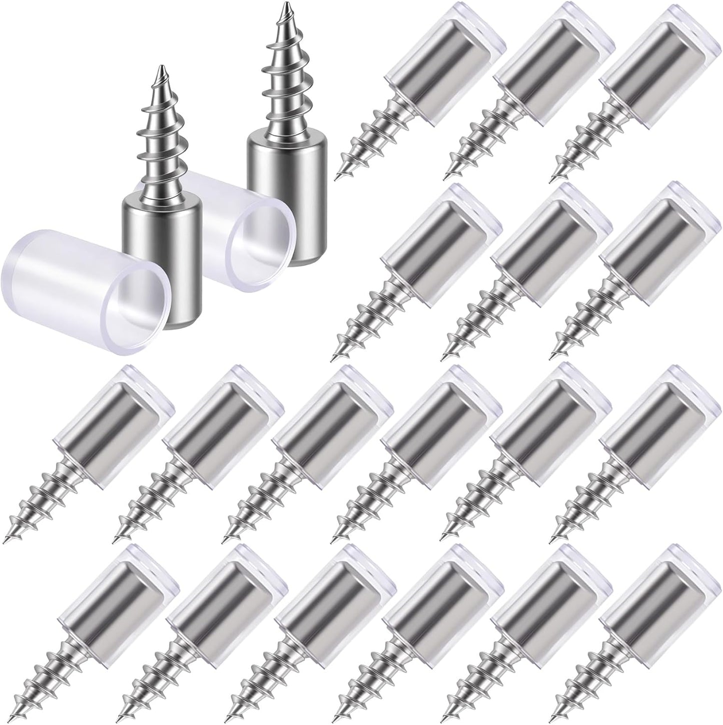 20 Pack Shelf Support Screws, Self Tapping Shelf Holder Peg with Sleeve, Cabinet Laminate Steel Support Peg V1258-DP02-A-1679
