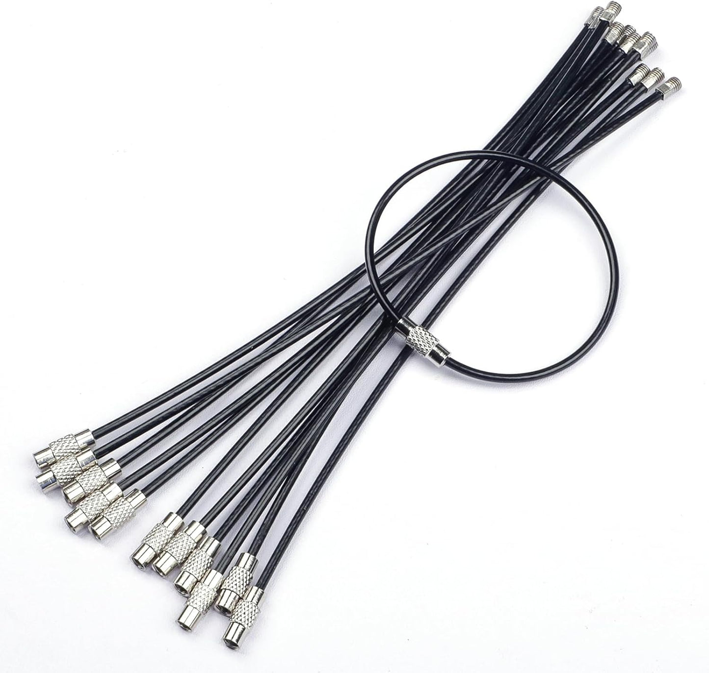 6 Inch Wire Keychain Cable Large Stainless Steel Key Ring Loop Holder for Luggage Tag Keeper for Travel V1258-DP02-A-1893