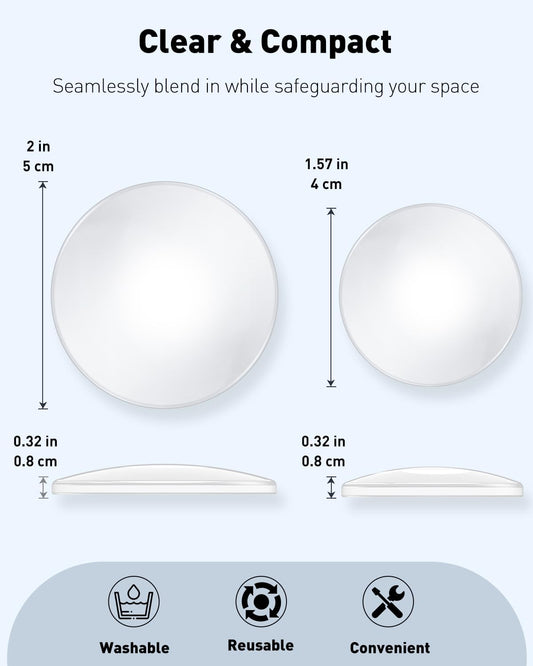 8 Pcs Door Stoppers for Wall, Adhesive Door Knob Wall Protector, Clear Wall Protectors from Door Knobs, V1258-DP02-A-1944