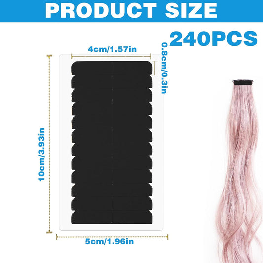 240Pcs Double Sided Hair Tape Human, Hair Extension Tape, Human Hair Tape Tabs Tape in Extension Replacement V1258-DP02-A-1956