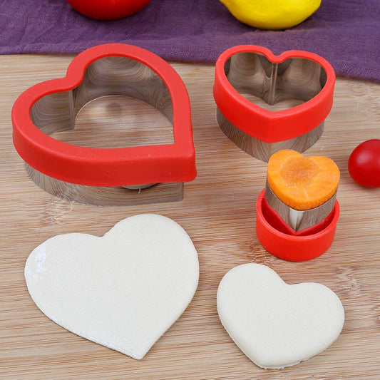 Love Heart Shape Cookie Cutters, Baking Vegetable Shape Cutters, Mini & Medium & Large Shaped Cutters,The V1258-DP02-A-20