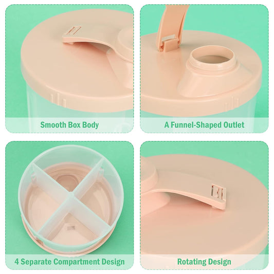 Baby Formula Dispenser On The Go, Non-Spill Rotating Four-Compartment Formula Container to Go, Milk Powder V1258-DP02-A-202