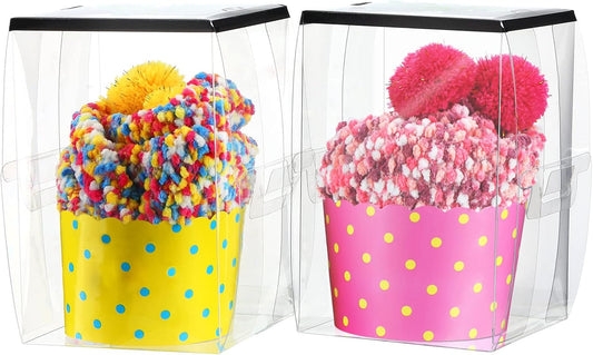 2 Paris Valentine's Day Fuzzy Cupcake Socks DIY Present Colorful Socks for Women Girl Winter Warm Soft Fluffy V1258-DP02-A-2037