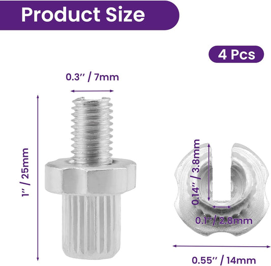 4Pcs M7 Brake Lever Adjuster Screws, Black/Silver Bicycle Adjusting Screws, 7mm Aluminum Alloy Bike Brake V1258-DP02-A-2065