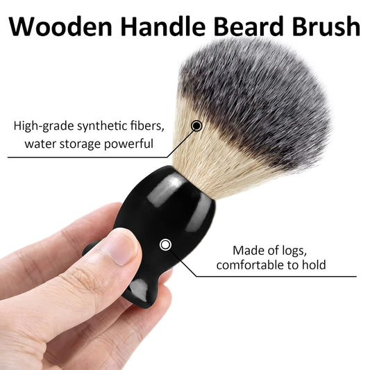 Hand Crafted Shaving Brush with Hard Wood Handle, Men's Luxury Professional Hair Salon Tool Gifts for V1258-DP02-A-2074