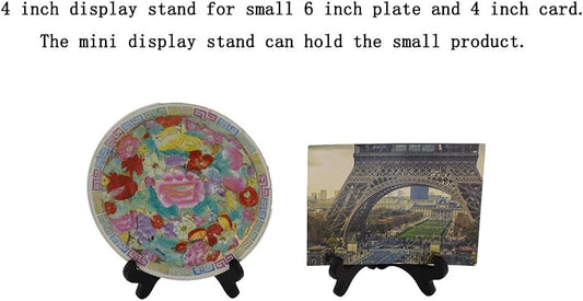 Black 4" Wood-Like Plastic Easels Plate Display Stands Picture Frame Stand Holder-Set of 4 V1258-DP02-A-2079
