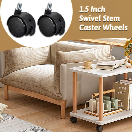 4 Pcs 1.5 Inch Swivel Caster Wheels with Locking Brake,Replacement Caster Wheels for Seats Shelves Shopping V1258-DP02-A-2091
