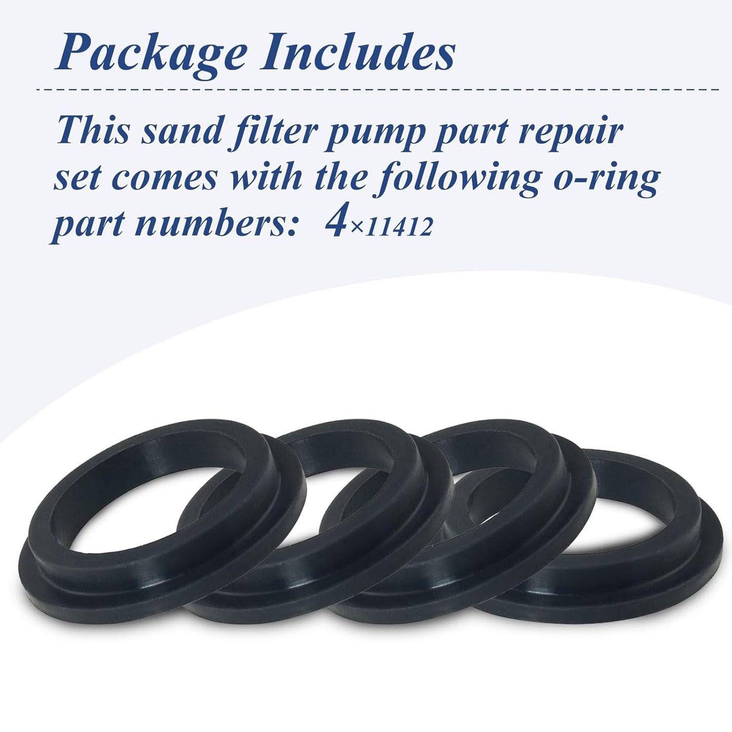 4 Pcs 11412 Pool L-Shape O-Ring Gasket Replacement for Intex Sand Filter Pump Motor, Replaces Pool Pump Parts V1258-DP02-A-2204