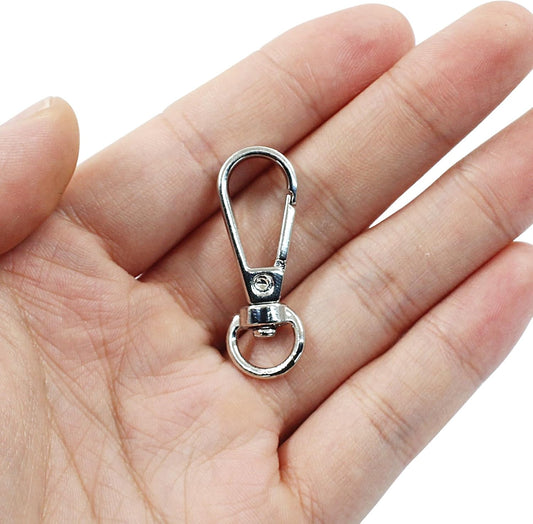 4 Pcs Swivel Snap Hooks with Key Rings, Double Opening Metal Swivel Clasps Lanyard Snap Hooks Lobster Claw V1258-DP02-A-2245