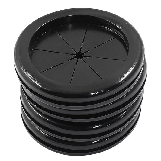 4pcs 2 Inch (50mm) Black Double Sided Desk Hole Grommets, Six-Petaled Rubber Cable Cord Organizer, Desk Hole V1258-DP02-A-2249
