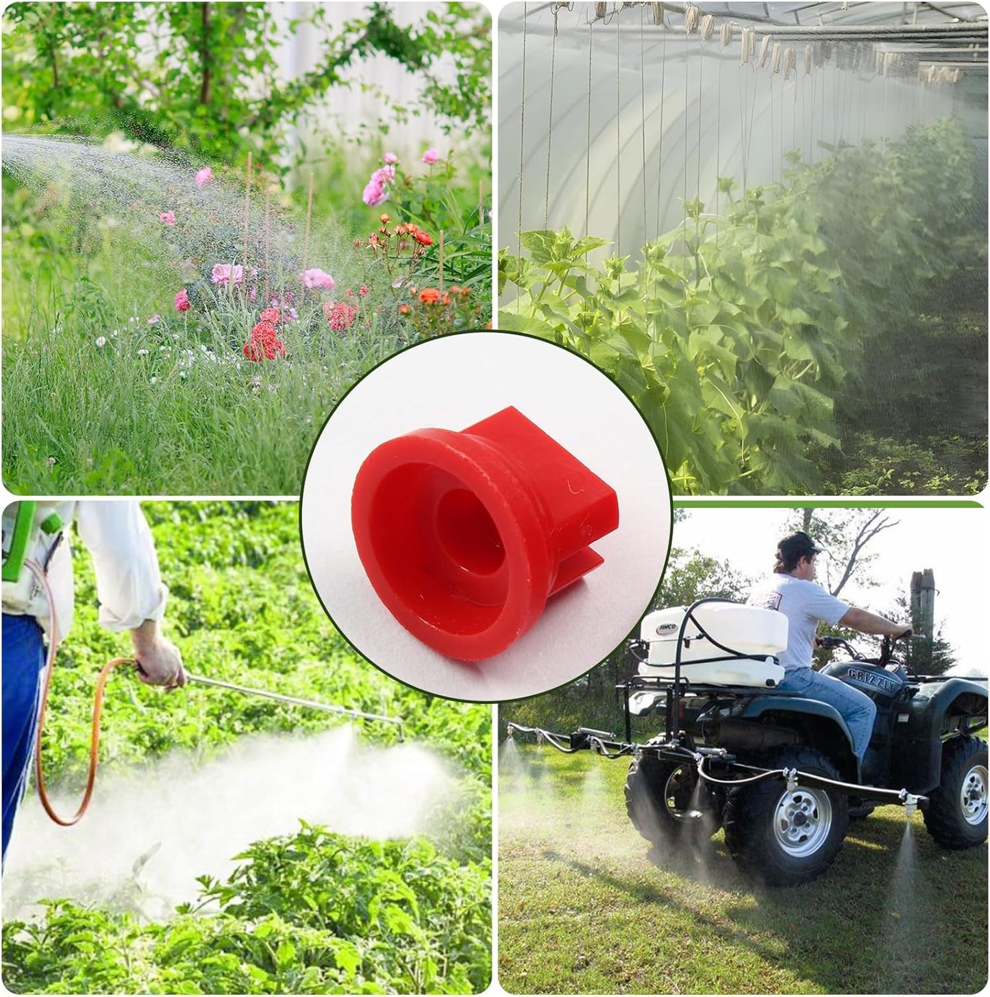 12Pcs Flat Fan Spray Tip 110 Degree Plastic Spray Nozzle Tip Fan Shaped Atomizing Nozzle Agriculture V1258-DP02-A-2252
