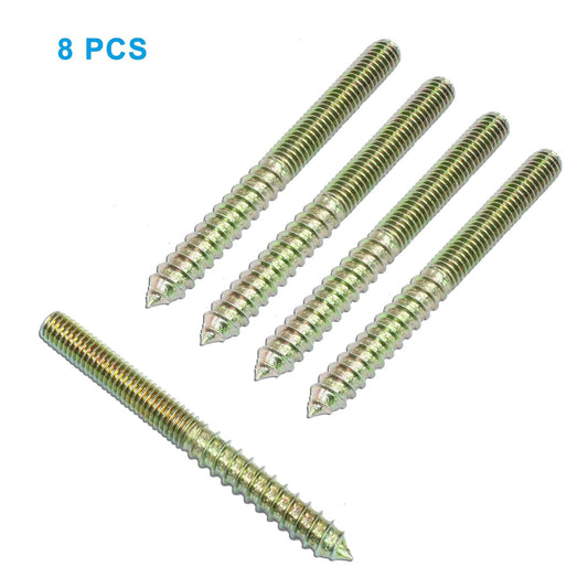 8 Pack 3/8-16 x 4 Inch Hanger Bolts Double Headed Self-Tapping Screw Threaded Rods Bolt for Furniture Wood V1258-DP02-A-2260