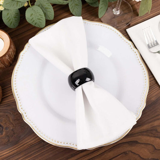 Efavormart 4 PCS Wholesale Black Acrylic Napkin Rings for Place Settings Wedding Receptions Dinner or Holiday V1258-DP02-A-2299
